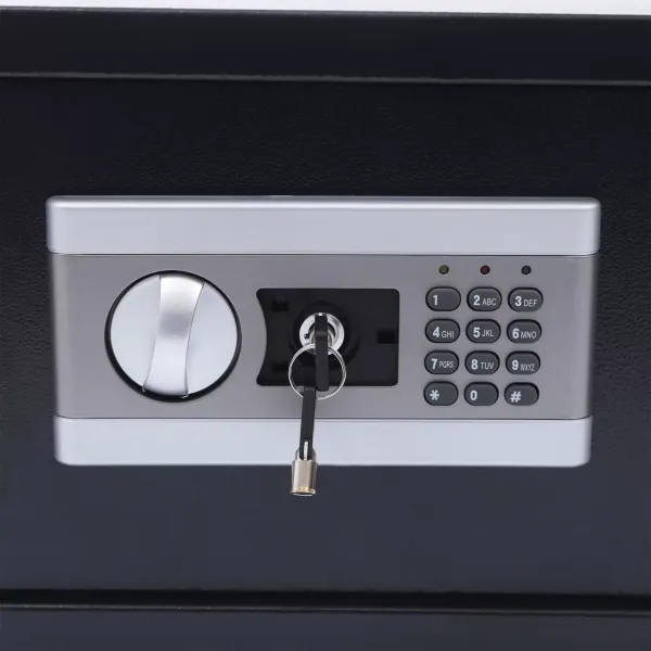 Caja fuerte electrónica con cerradura numérica y 2 llaves de emergencia, teclado numérico seguro Caja fuerte electrónica con cerradura numérica y 2 llaves de emergencia, teclado numérico seguro