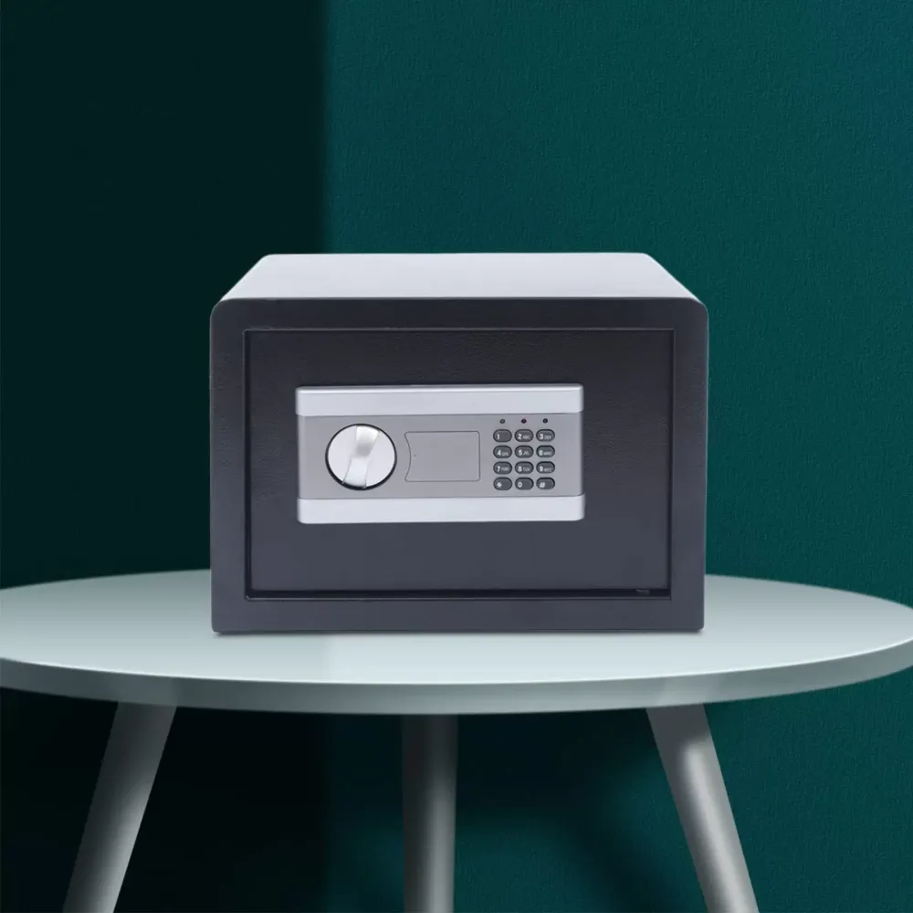 Caja fuerte electrónica con cerradura numérica y 2 llaves de emergencia, teclado numérico seguro
