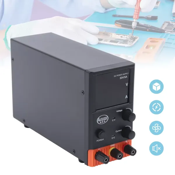 Fuente de alimentación laboratorio 220 V 5 A CC regulable, fuente de alimentación de laboratorio con indicador LED 4 dígitos