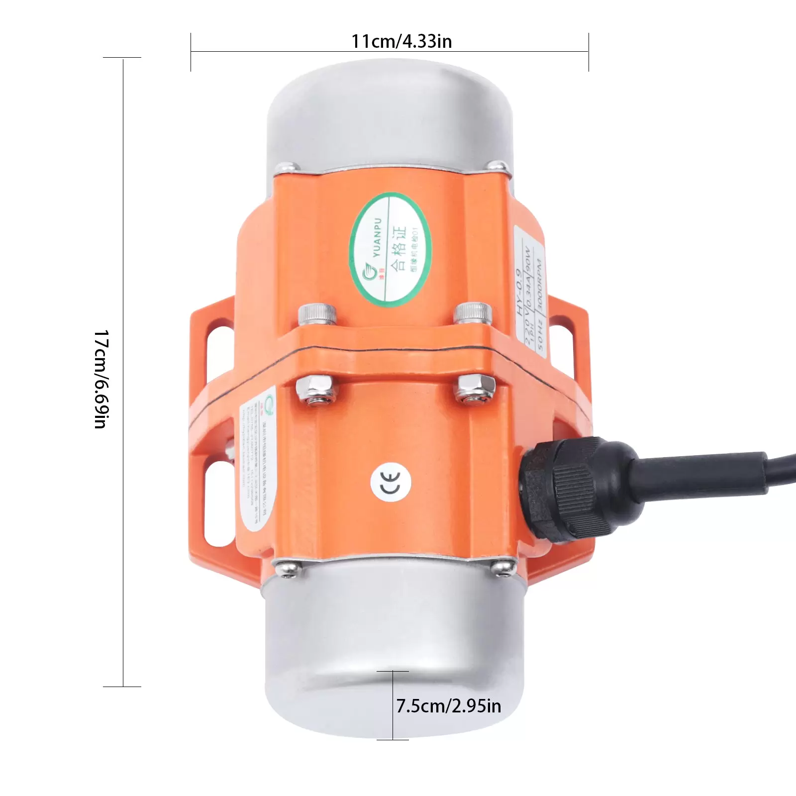 Motor de vibración de CA 90W Vibrador asíncrono vibrante 220V 3000RPM