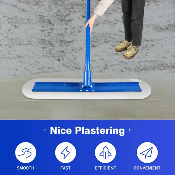 CNCEST Paleta de acero inoxidable para el suelo, alisadora de piedra, de madera,  con ajuste automático de rotación 1200 x 200 mm