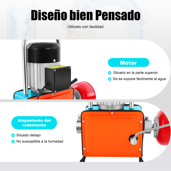 Máquina de limpieza de tuberías eléctrica, 1000 W, 16 mm, para tuberías de 20-150 mm de diámetro