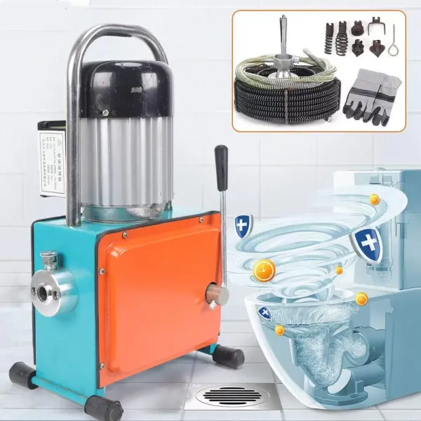 Máquina de limpieza de tuberías eléctrica, 1000 W, 16 mm, para tuberías de 20-150 mm de diámetro