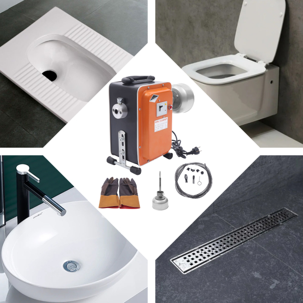 CNCEST Máquina de limpieza de tuberías de 750 W, de resorte para excavadora, limpiador de desagües para tuberías de diámetro 20-150 mm CNCEST Máquina de limpieza de tuberías de 750 W, de resorte para excavadora, limpiador de desagües para tuberías de diámetro 20-150 mm