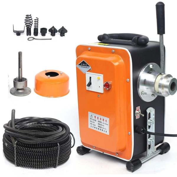 CNCEST Máquina de limpieza de tuberías de 750 W, de resorte para excavadora, limpiador de desagües para tuberías de diámetro 20-150 mm CNCEST Máquina de limpieza de tuberías de 750 W, de resorte para excavadora, limpiador de desagües para tuberías de diámetro 20-150 mm