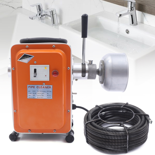 CNCEST Máquina de limpieza de tuberías de 750 W, de resorte para excavadora, limpiador de desagües para tuberías de diámetro 20-150 mm CNCEST Máquina de limpieza de tuberías de 750 W, de resorte para excavadora, limpiador de desagües para tuberías de diámetro 20-150 mm