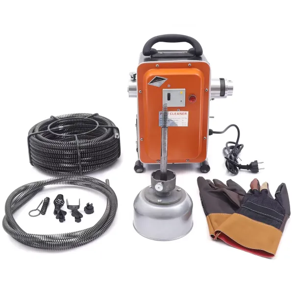 CNCEST Máquina de limpieza de tuberías de 750 W, de resorte para excavadora, limpiador de desagües para tuberías de diámetro 20-150 mm CNCEST Máquina de limpieza de tuberías de 750 W, de resorte para excavadora, limpiador de desagües para tuberías de diámetro 20-150 mm