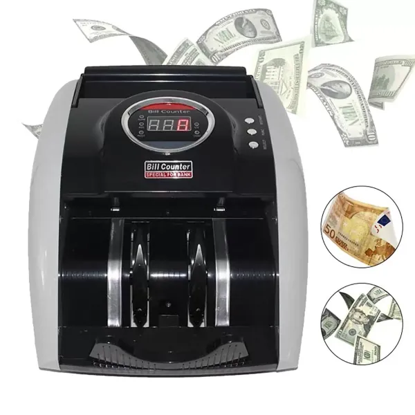 Contador de billetes, contador de dinero, máquina con sistemas UV y MG, contador de billetes con pantalla LED para euros