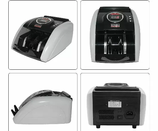 Contador de billetes, contador de dinero, máquina con sistemas UV y MG, contador de billetes con pantalla LED para euros
