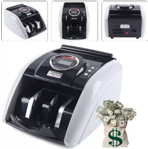 Contador de billetes, contador de dinero, máquina con sistemas UV y MG, contador de billetes con pantalla LED para euros