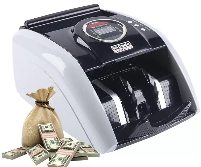 Contador de billetes, contador de dinero, máquina con sistemas UV y MG, contador de billetes con pantalla LED para euros