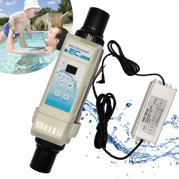 CNCEST Clorador de Sal de Agua, 8 g/h Generador de Cloro de Sal para Piscina Clorator de agua salada para electrólisis 220 V