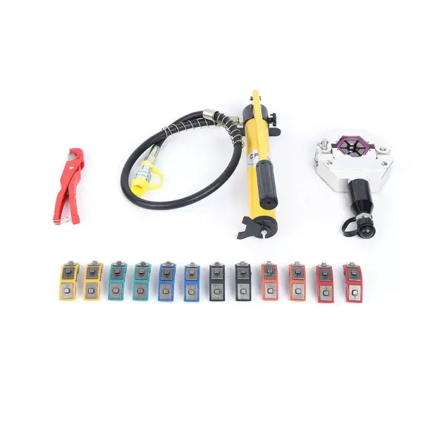 Crimpadora hidráulica para manguera A/C, kit de herramienta de engaste 7 Crimpadora hidráulica para manguera A/C, kit de herramienta de engaste 7