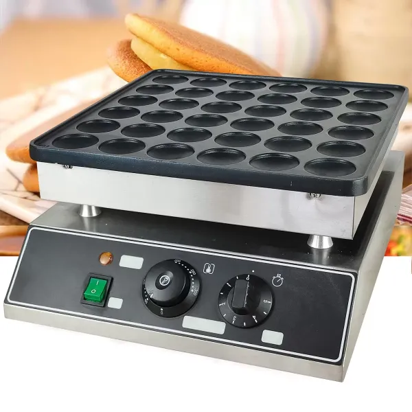 Gofrera eléctrica antiadherente, de acero inoxidable, 36 unidades