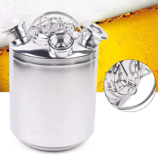 Depósito de limpieza de 10 litros, dispositivo de limpieza de tubos de cerveza de acero inoxidable con tapa, barril de limpieza de cerveza