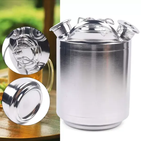 Depósito de limpieza de 10 litros, dispositivo de limpieza de tubos de cerveza de acero inoxidable con tapa, barril de limpieza de cerveza