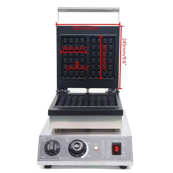 Gofrera doble de 1500 W, antiadherente, de tiempo controlable, termostato automático de 50 ~ 300 ℃, giratorio 180 °, para casa y comercial Gofrera doble de 1500 W, antiadherente, de tiempo controlable, termostato automático de 50 ~ 300 ℃, giratorio 180 °, para casa y comercial