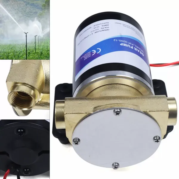 Bomba de diafragma de 12 V, bomba de lavado de cubierta, bomba de engranajes hidráulicos, montaje en eje de cuña plana