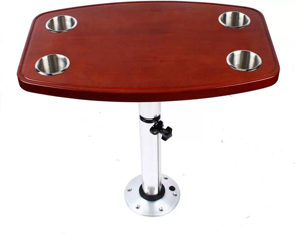 Yate, estructura de mesa para barco, mesaca, base  marina, barco, caravana, con altura ajustable y 4 soportes para tazas
