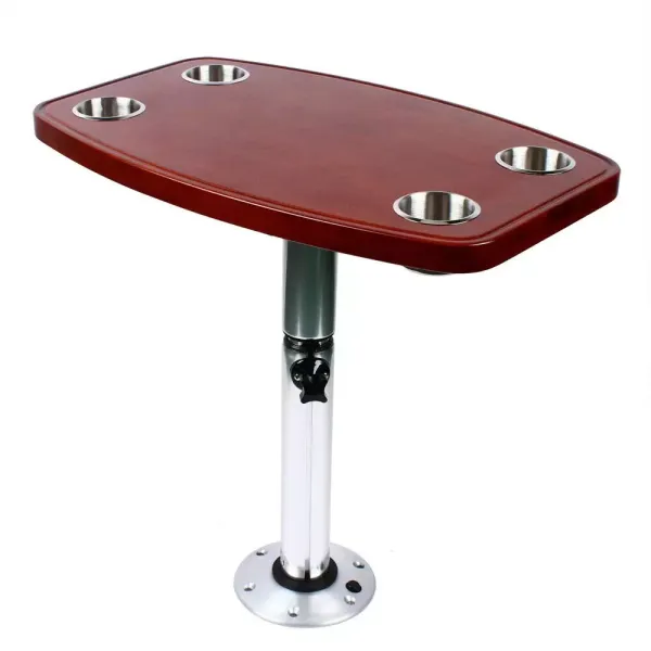Yate, estructura de mesa para barco, mesaca, base  marina, barco, caravana, con altura ajustable y 4 soportes para tazas