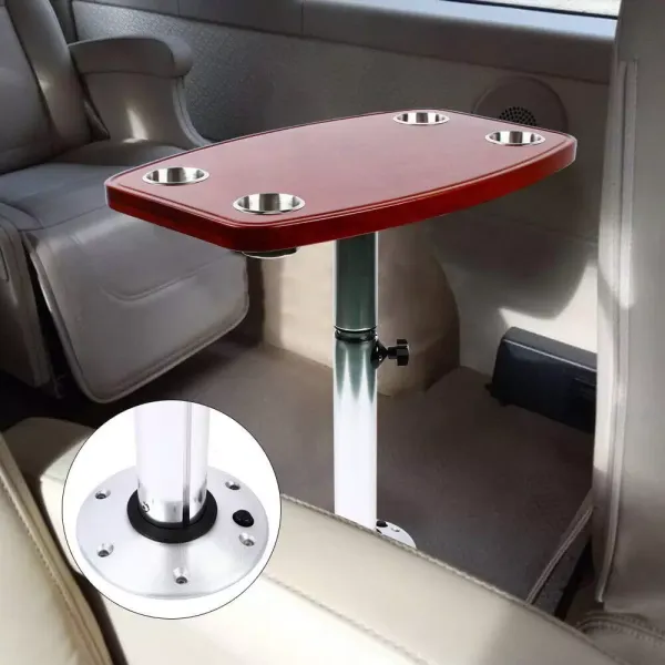Yate, estructura de mesa para barco, mesaca, base  marina, barco, caravana, con altura ajustable y 4 soportes para tazas