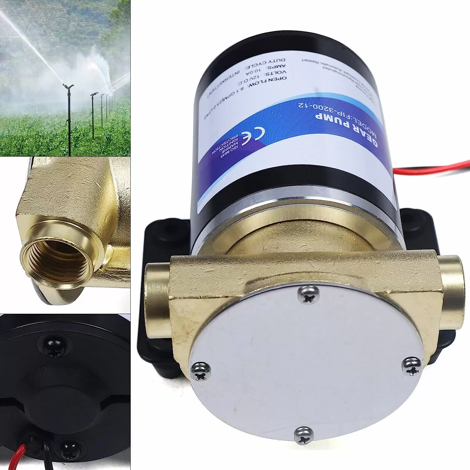 Bomba de alta presión de 23 l/min, bomba de refrigeración de motor autocebante de 12 V
