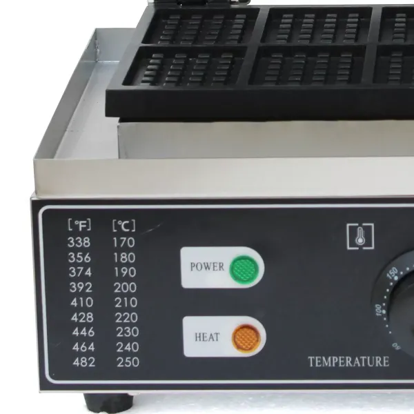 Gofrera eléctrica comercial de acero inoxidable con 10 rejillas, 220 V, 1500 W, con revestimiento antiadherente, 50 ~ 300 Celsius Gofrera eléctrica comercial de acero inoxidable con 10 rejillas, 220 V, 1500 W, con revestimiento antiadherente, 50 ~ 300 Celsius