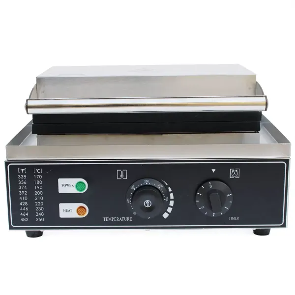 Gofrera eléctrica comercial de acero inoxidable con 10 rejillas, 220 V, 1500 W, con revestimiento antiadherente, 50 ~ 300 Celsius