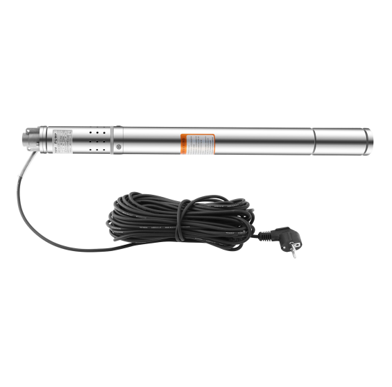 CNCEST Bomba sumergible para pozos profundos (370 W, acero inoxidable, 1000 l/h, altura de entrega: 55 m, con cable de conexión de 15 m)