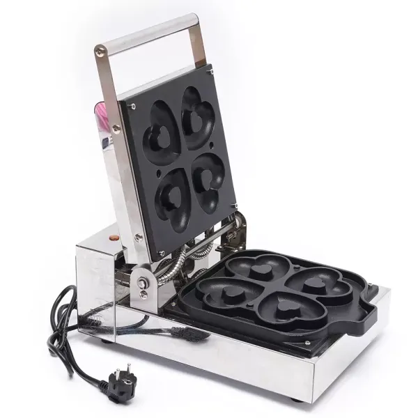 CNCEST Máquina para hacer donuts con forma de corazón, antiadherente, 4 unidades, 1100 W