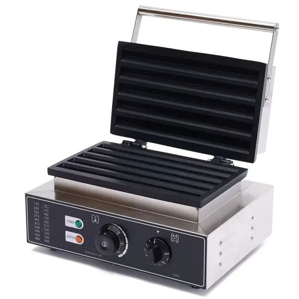 Gofrera comercial de acero inoxidable, 50 ~ 300 ℃ para churros, snack en varillas, 11,6 x 0,8 pulgadas