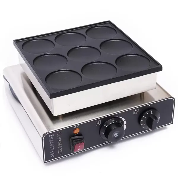 CNCEST Gofrera eléctrica para tortitas, 9 unidades, acero inoxidable, antiadherente, 50 ~ 300 ℃ CNCEST Gofrera eléctrica para tortitas, 9 unidades, acero inoxidable, antiadherente, 50 ~ 300 ℃