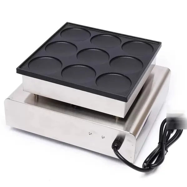 CNCEST Gofrera eléctrica para tortitas, 9 unidades, acero inoxidable, antiadherente, 50 ~ 300 ℃ CNCEST Gofrera eléctrica para tortitas, 9 unidades, acero inoxidable, antiadherente, 50 ~ 300 ℃