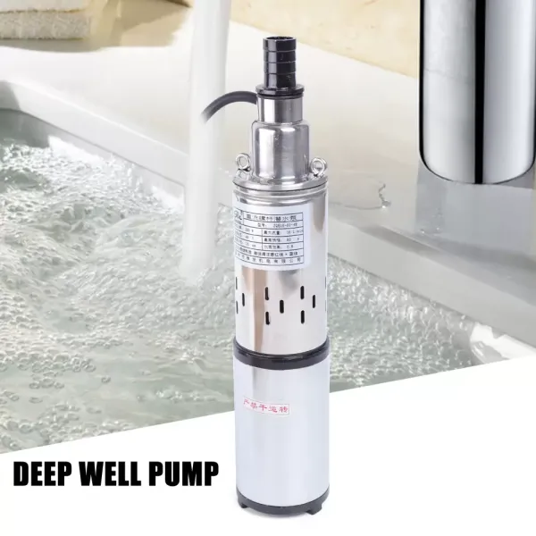 Bomba para pozos profundos, 48 V, 280 W, 16 l/min, bomba de jardín, diámetro de la bomba: 8 cm, salida: 30 mm