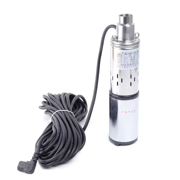 Bomba para pozos profundos, 48 V, 280 W, 16 l/min, bomba de jardín, diámetro de la bomba: 8 cm, salida: 30 mm Bomba para pozos profundos, 48 V, 280 W, 16 l/min, bomba de jardín, diámetro de la bomba: 8 cm, salida: 30 mm