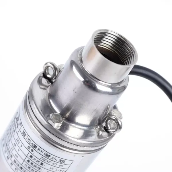 Bomba para pozos profundos, 48 V, 280 W, 16 l/min, bomba de jardín, diámetro de la bomba: 8 cm, salida: 30 mm Bomba para pozos profundos, 48 V, 280 W, 16 l/min, bomba de jardín, diámetro de la bomba: 8 cm, salida: 30 mm