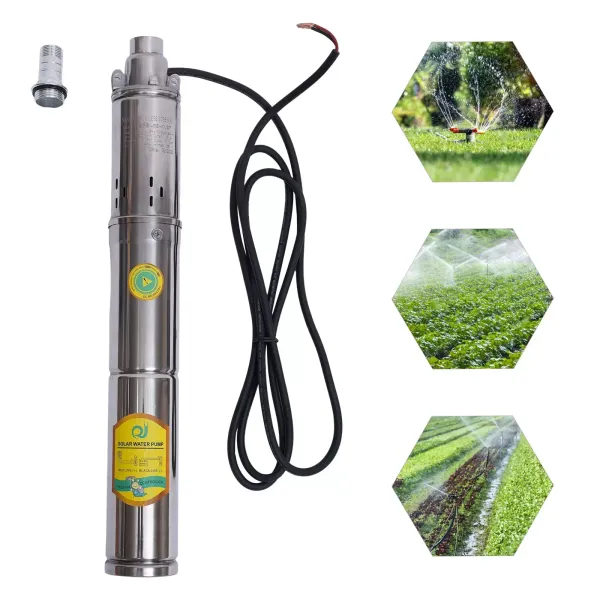Bomba solar para pozos profundos, CC 24 V, 370 W, sumergible, hasta 65 m, 2 m³/h, bomba de agua incorporada MPPT para agua doméstica, riego de jardín