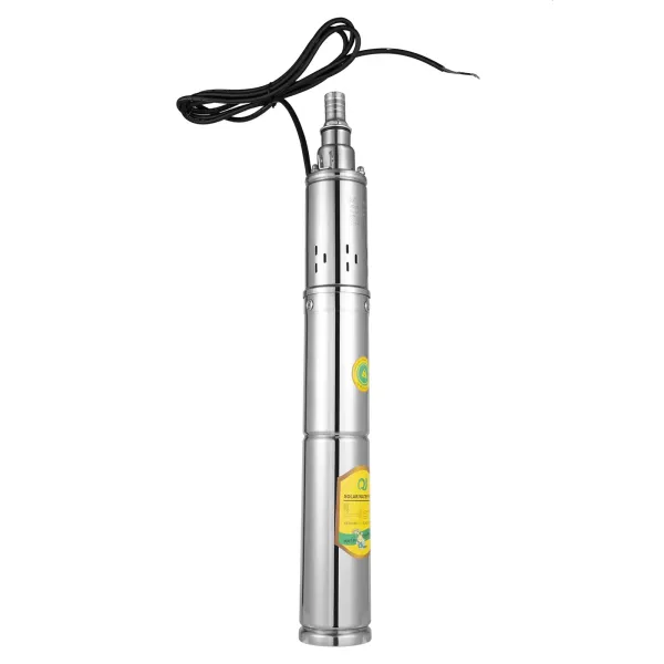 Bomba solar para pozos profundos, CC 24 V, 370 W, sumergible, hasta 65 m, 2 m³/h, bomba de agua incorporada MPPT para agua doméstica, riego de jardín