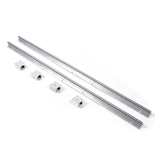 2 carriles lineales, guía lineal, eje deslizante con 4 soportes SBR16UU, para impresora 3D y máquina CNC, aluminio plateado (1500 mm)