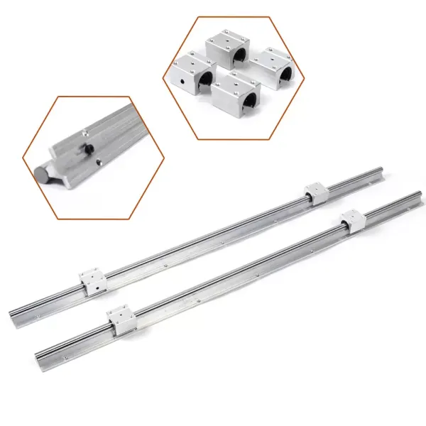 2 carriles lineales, guía lineal, eje deslizante con 4 soportes SBR16UU, para impresora 3D y máquina CNC, aluminio plateado (1500 mm)