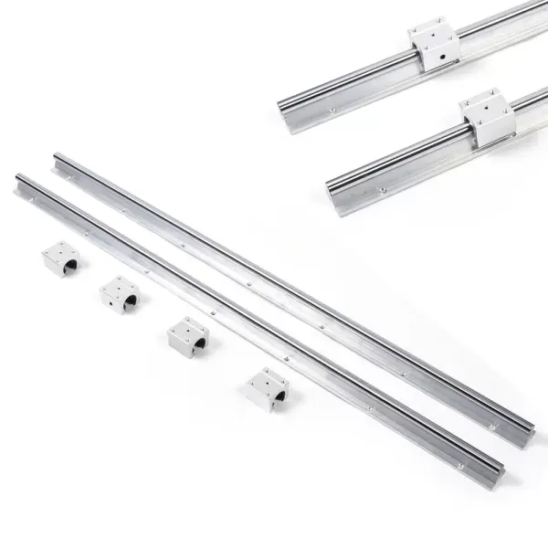 2 carriles lineales, guía lineal, eje deslizante con 4 soportes SBR16UU, para impresora 3D y máquina CNC, aluminio plateado (1500 mm)