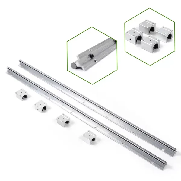 2 carriles lineales, guía lineal, eje deslizante con 4 soportes SBR16UU, para impresora 3D y máquina CNC, aluminio plateado (1500 mm)
