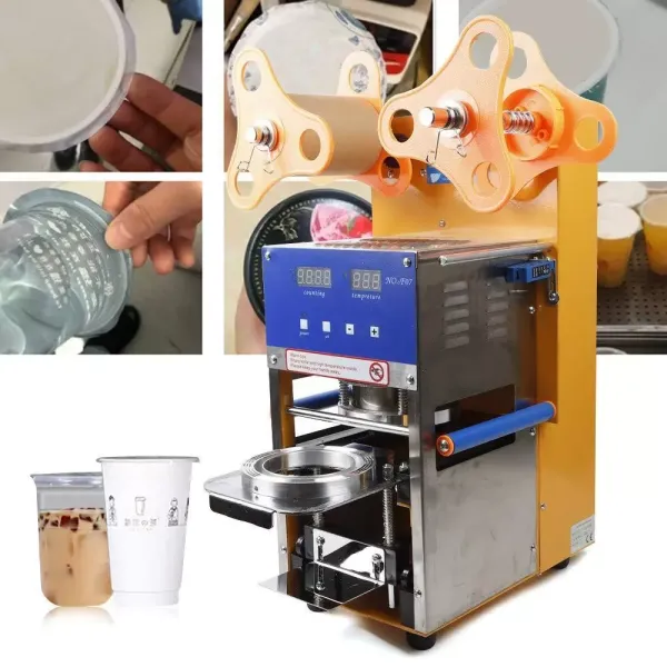 Sellador de tazas automático, 220 V, 600 tazas/h, de plástico, para beber y sellar, 400 W