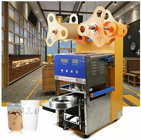 Sellador de tazas automático/manual, 220 V, 600 tazas/h, de plástico, para beber y sellar, 400 W