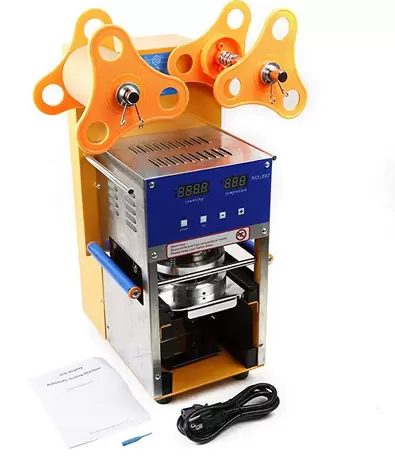 Sellador de tazas automático/manual, 220 V, 600 tazas/h, de plástico, para beber y sellar, 400 W