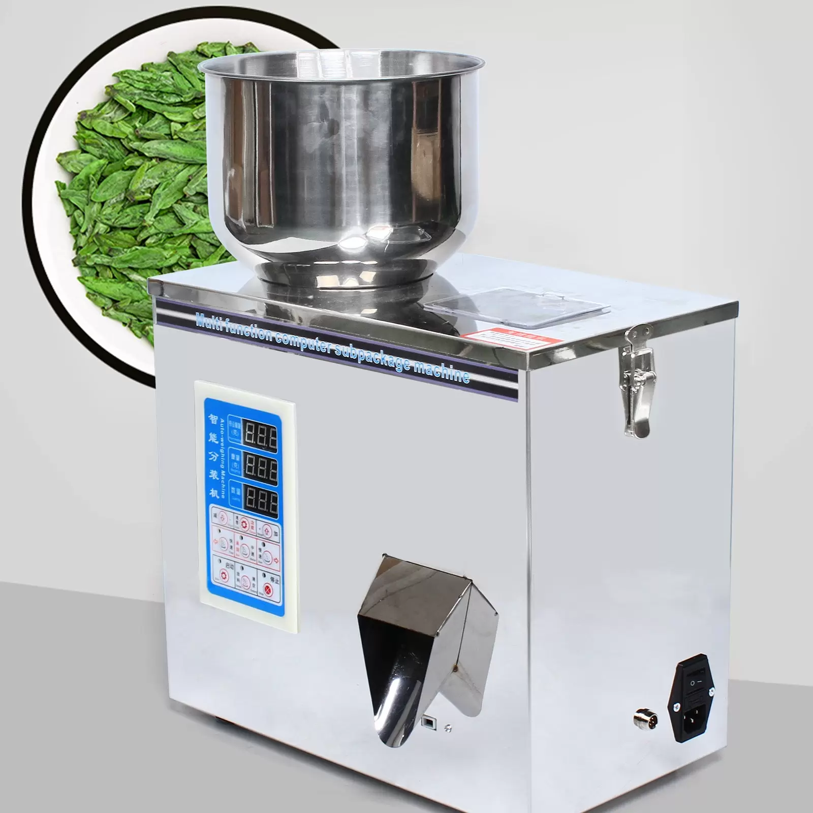 Máquina de relleno de gránulos en polvo, 180 W, 220 V, máquina de relleno de gránulos de 1 a 50 g