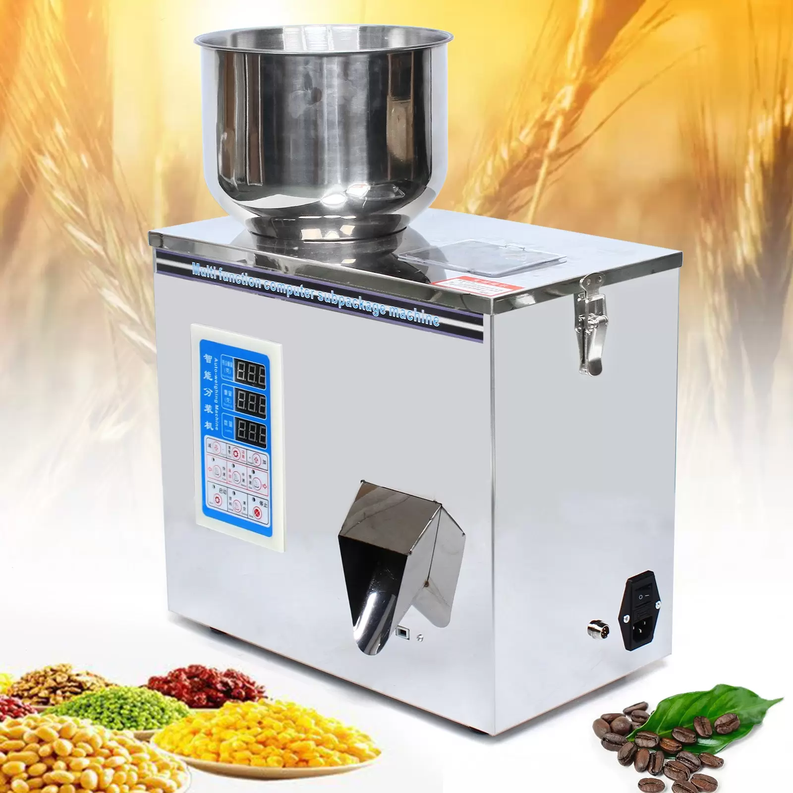 Máquina de relleno de gránulos en polvo, 180 W, 220 V, máquina de relleno de gránulos de 1 a 50 g