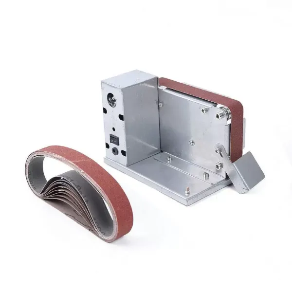 Mini lijadora de banda eléctrica para bricolaje + 10 x 30 mm cinta de lija