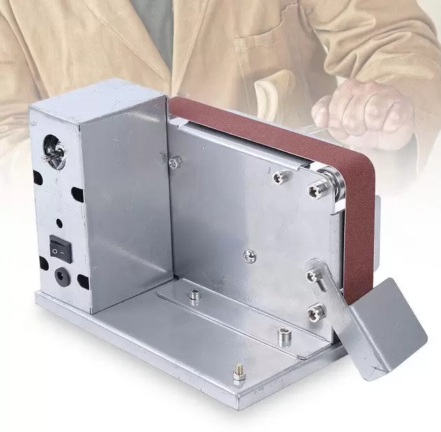 Mini lijadora de banda eléctrica para bricolaje + 10 x 30 mm cinta de lija
