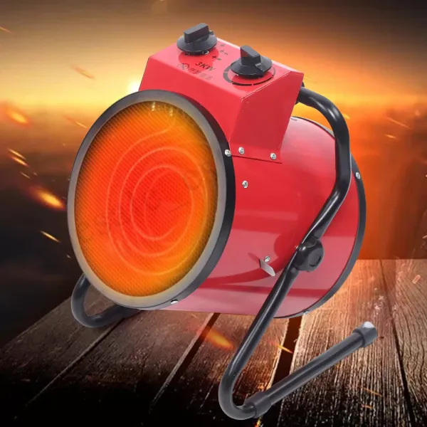 Calefactor eléctrico de 3000 W, ventilador para taller, 220 V, tres velocidades ajustables, protección contra sobrecalentamiento
